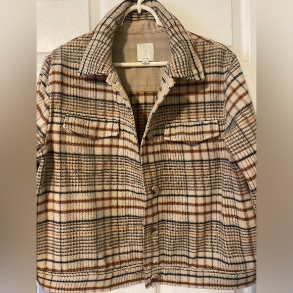 Joie Cropped Plaid Shacket - Picture 3 of 9